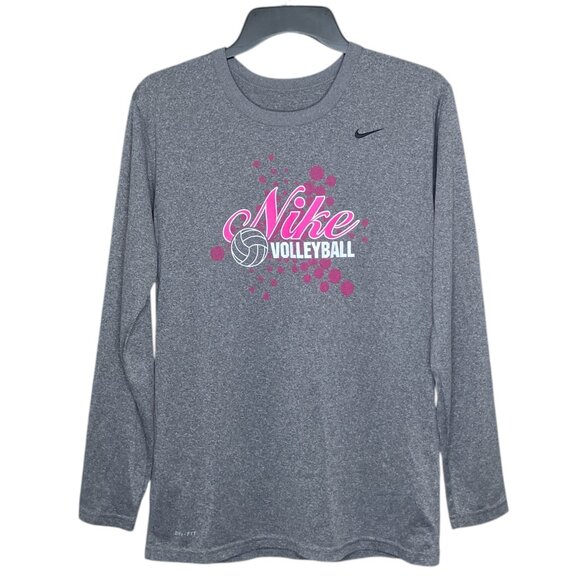 Vintage 00s Y2K Nike Women's Medium Dri-Fit  Volleyball Long Sleeve Logo‎ Shirt - Picture 1 of 4